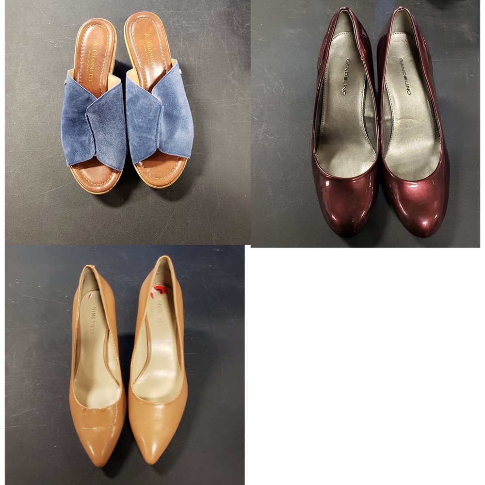 Set of 3 Size 6 shoes Slides Wedges Heels